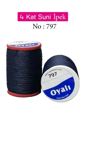 Oyalı 4 Kat Suni İpek İplik İğne Oyası Boncuk İpi Tığ Oyası No:797