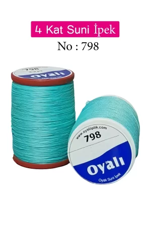 Oyalı 4 Kat Suni İpek İplik İğne Oyası Boncuk İpi Tığ Oyası No:798