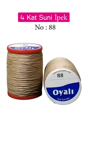 Oyalı 4 Kat Suni İpek İplik İğne Oyası Boncuk İpi Tığ Oyası No:88