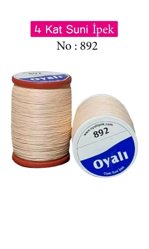 Oyalı 4 Kat Suni İpek İplik İğne Oyası Boncuk İpi Tığ Oyası No:892