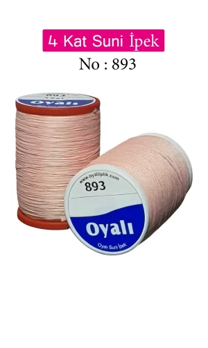 Oyalı 4 Kat Suni İpek İplik İğne Oyası Boncuk İpi Tığ Oyası No:893