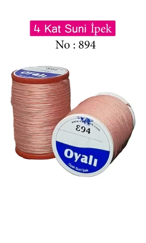 Oyalı 4 Kat Suni İpek İplik İğne Oyası Boncuk İpi Tığ Oyası No:894