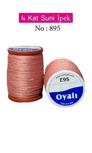 Oyalı 4 Kat Suni İpek İplik İğne Oyası Boncuk İpi Tığ Oyası No:895