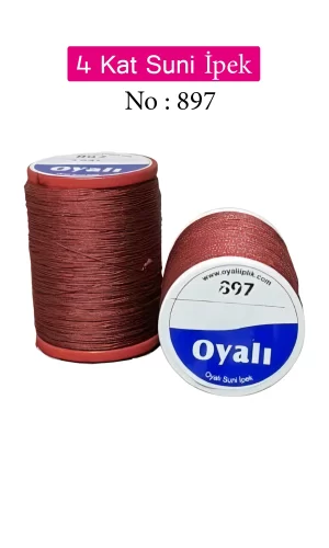 Oyalı 4 Kat Suni İpek İplik İğne Oyası Boncuk İpi Tığ Oyası No:897