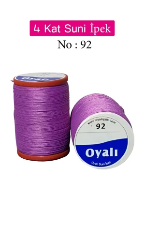 Oyalı 4 Kat Suni İpek İplik İğne Oyası Boncuk İpi Tığ Oyası No:92