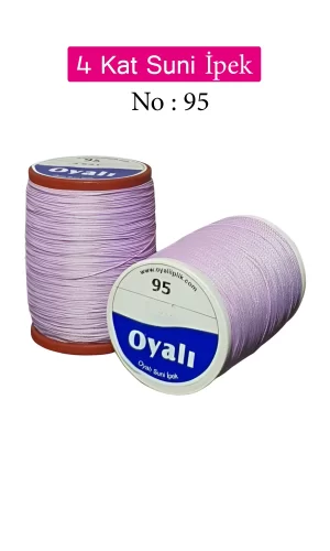 Oyalı 4 Kat Suni İpek İplik İğne Oyası Boncuk İpi Tığ Oyası No:95