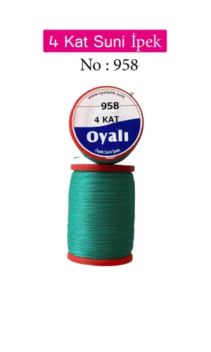 Oyalı 4 Kat Suni İpek İplik İğne Oyası Boncuk İpi Tığ Oyası No:958