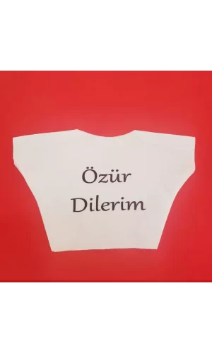 Özür Dilerim Yazılı Peluş Oyuncak Tişörtü