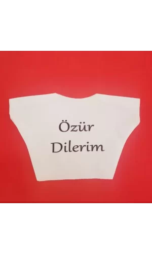 Özür Dilerim Yazılı Peluş Oyuncak Tişörtü