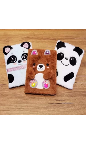 Panda Tasarımlı Peluş Defter