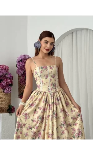Pars İp Askılı Elbise