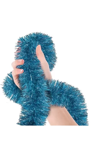 Parti İçin Sim Süs 2 Metre Uzunluk 8 Cm Genişlik Açık Mavi Renk İthal