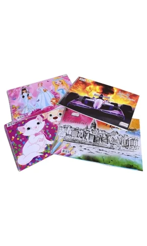 Pastel 15 Yaprak Spiralli Resim Defteri 35x50 12li