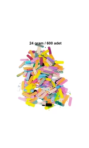 Pastel Renkler 15 x 5 mm Dantel Oya Yazma Halhal Abiye Lazer Kesim Pul 600 adet / 24 gram