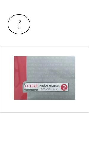 Pastel Tahsilat Makbuzu (14x20 Cm Boyutlarında A5 ) Otokopili 2/50 (2 Nüsha) 12li