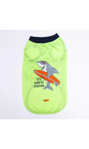 Pawstar Green Shark Büyük T-shirt 4XLarge  47X55X72 CM