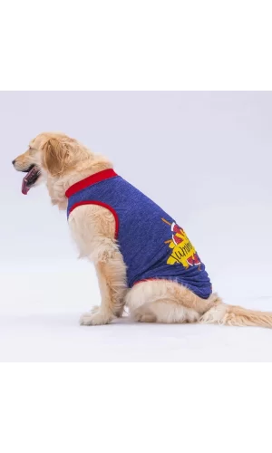 Pawstar Navy Blue Summer Time Büyük T-shirt 4XLarge  47X55X72 CM