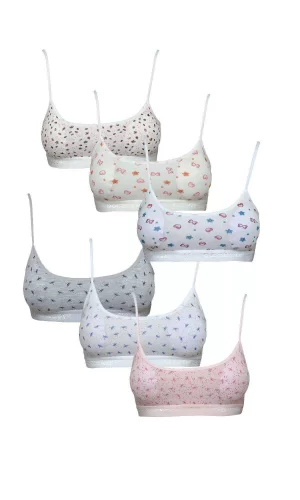 Pedli Ip Askılı Yarım Atlet Desenli Büstiyer 6 Lı Set 2