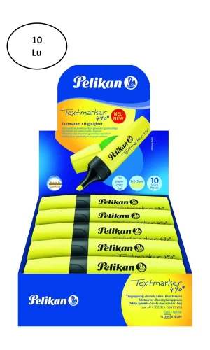 Pelikan 490 Fosforlu İşaretleme Kalemi Sarı 10 Lu