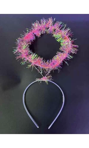 Pembe Metalize Melek Hare Taç Çocuk Yetişkin Uyumlu