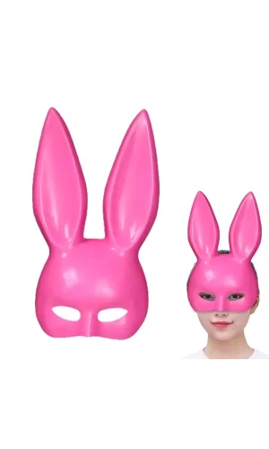 Pembe Renk Ekstra Lüks Uzun Tavşan Maskesi 35x16 Cm