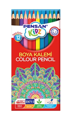 Pensan 12 Renk Tam Boy Kuru Boya 12li