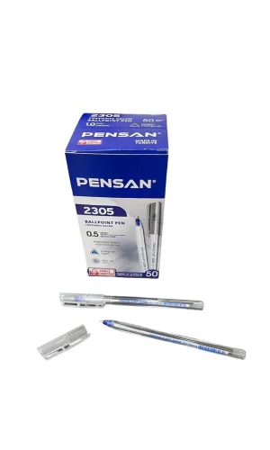 Pensan 2305 0.5mm 50li Üçgen Mavi Tükenmez Kalem