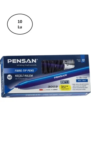 Pensan Keçeli Kalem 3003 Ofis Tipi Mavi 10lu