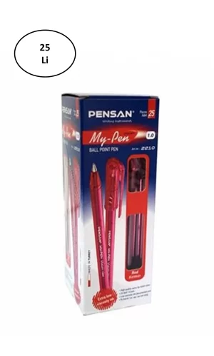 Pensan PE02210TKKI My-Pen Tükenmez Kalem, Kırmızı, 25li