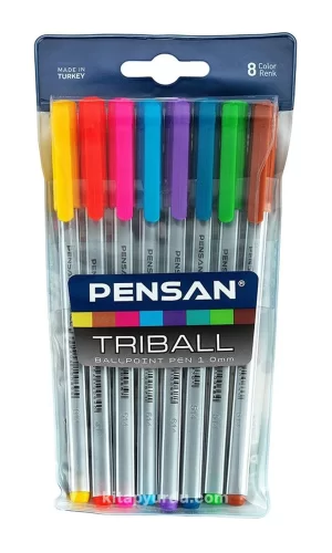 Pensan Triball Tükenmez Kalem Renkli 8li Set