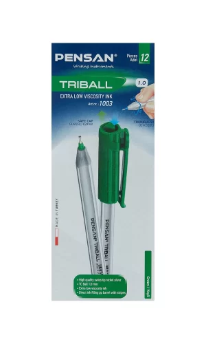 Pensan Trıball Tükenmez Kalem Yeşil 12.Li 1 mm