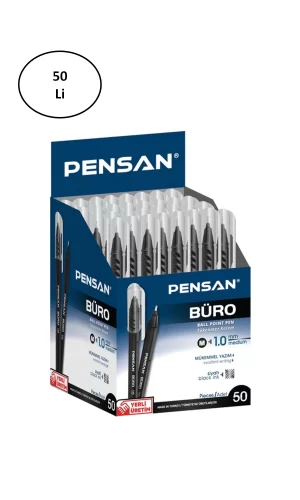 Pensan Tükenmez Kalem 2270 Büro Tipi 1 Mm Siyah 50li
