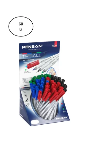 Pensan Tükenmez Kalem Triball 1.0 MM Bilye Uç MSKY 1003 60lı