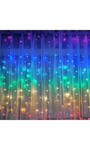 Perde Led  240 Ledli 8 Fonksiyonlu Dekor Lambası Rgb