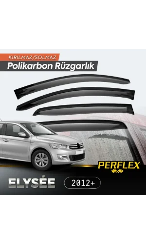 Perflex Polikarbon Kırılmaz Rüzgarlık V2 Düz Citroen C-Elysee 2012+