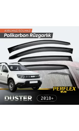 Perflex Polikarbon Kırılmaz Rüzgarlık V2 Düz Dacia Duster 2018+