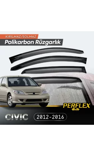 Perflex Polikarbon Kırılmaz Rüzgarlık V2 Mugen Honda Civic 2001-2006