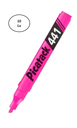 Picatack 441 Fosforlu Kalem Pembe 10lu