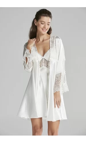 Pierre Cardin 6625 Kısa Gecelikli 6lı İpek Set