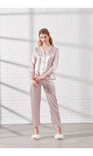Pierre Cardin 6625 Kısa Gecelikli 6lı İpek Set