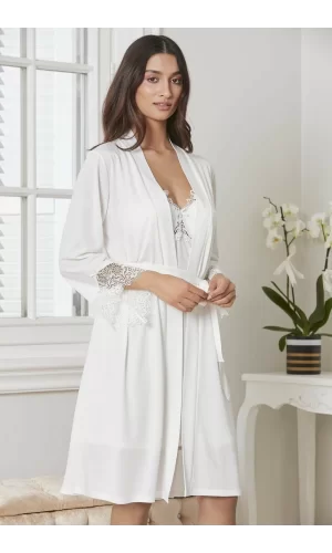 Pierre Cardin P5040 Bayan Penye Gecelik Sabahlık