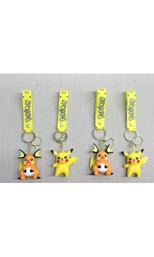 Pikachu Raichu Silikon Anahtarlık