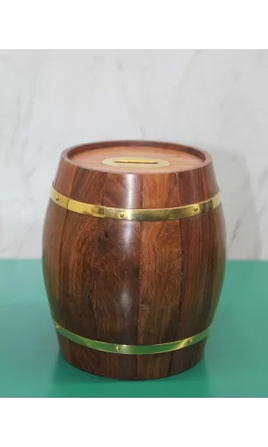 Pirinç Ahşap Fıçı Kumbara 1996
