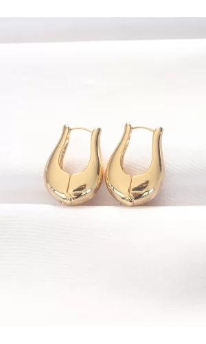 Pirinç Gold Renk Bombeli Küpe