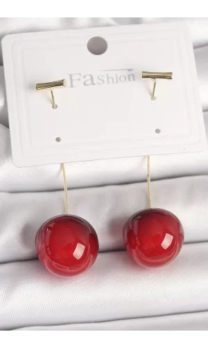 Pirinç Gold Renk Çivi Kiraz Model Kadın Küpe
