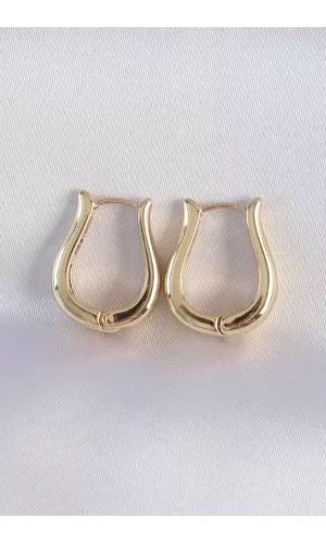Pirinç Gold Renk İçi Boş Gül Küpe