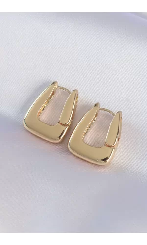 Pirinç Gold Renk Kalın Küpe