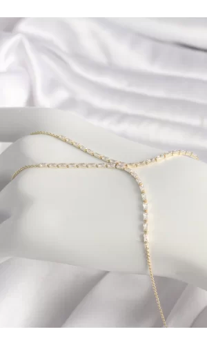 Pirinç Gold Renk Su Yolu Zirkon Taşlı Kadın Şahmeran