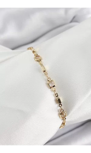 Pirinç Gold Renk Zirkon Taşlı Kadın Bileklik