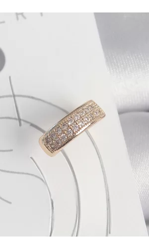 Pirinç Gold Renk Zirkon Taşlı Kadın Kıkırdak Küpe